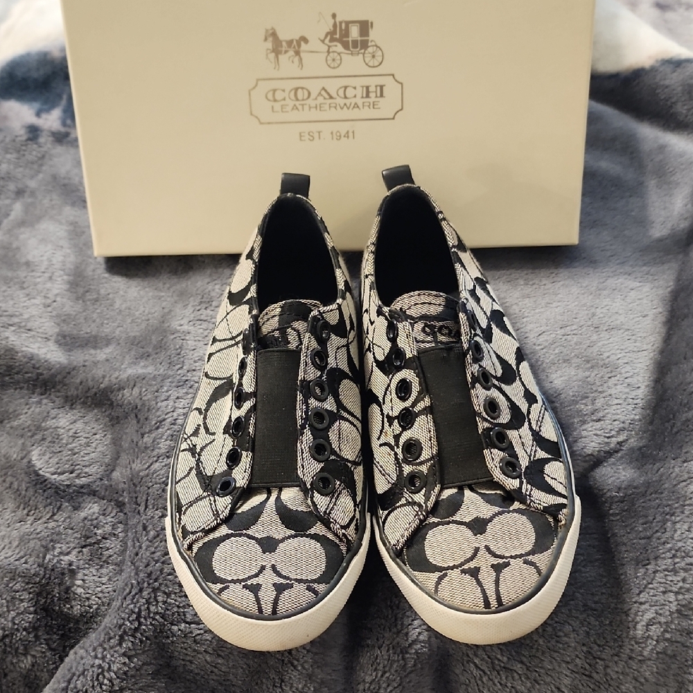 Coach Womens Black and White Sneakers